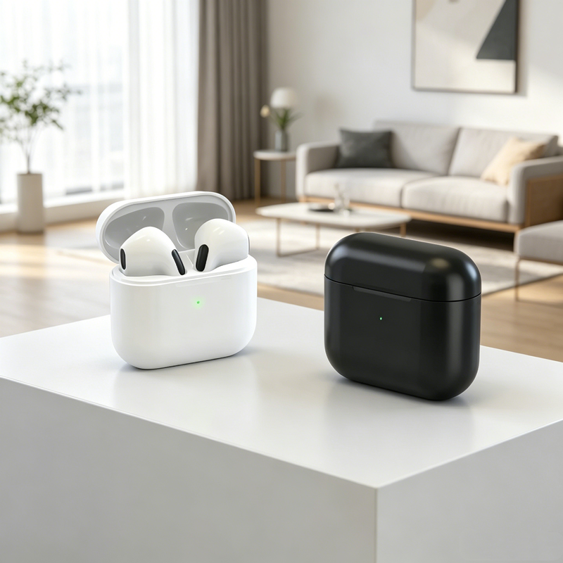 Touch Control Wireless Earbuds With Mic For Smartphone white