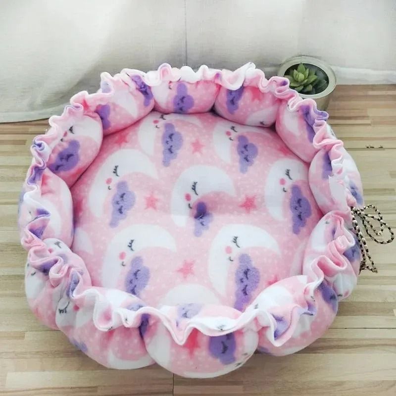 Cozy Plush Pet Bed Basket For Cats & Small Dogs Soft Sleeping Cushion House grey Rabbit 0.98ft