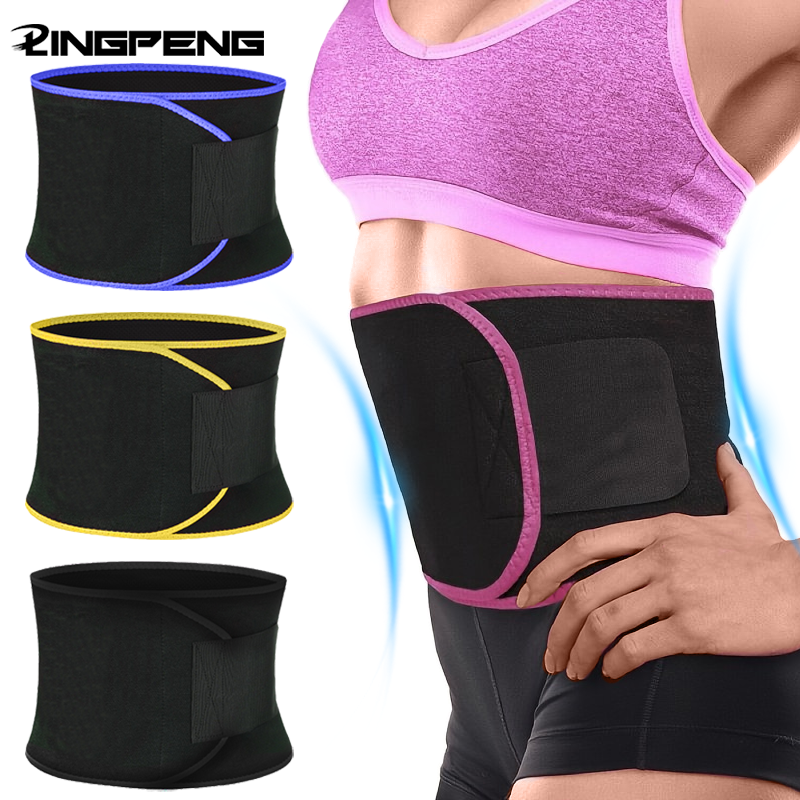 SweatCore Sauna Waist Trimmer Belt For Women & Men Weight Loss Training Support blue