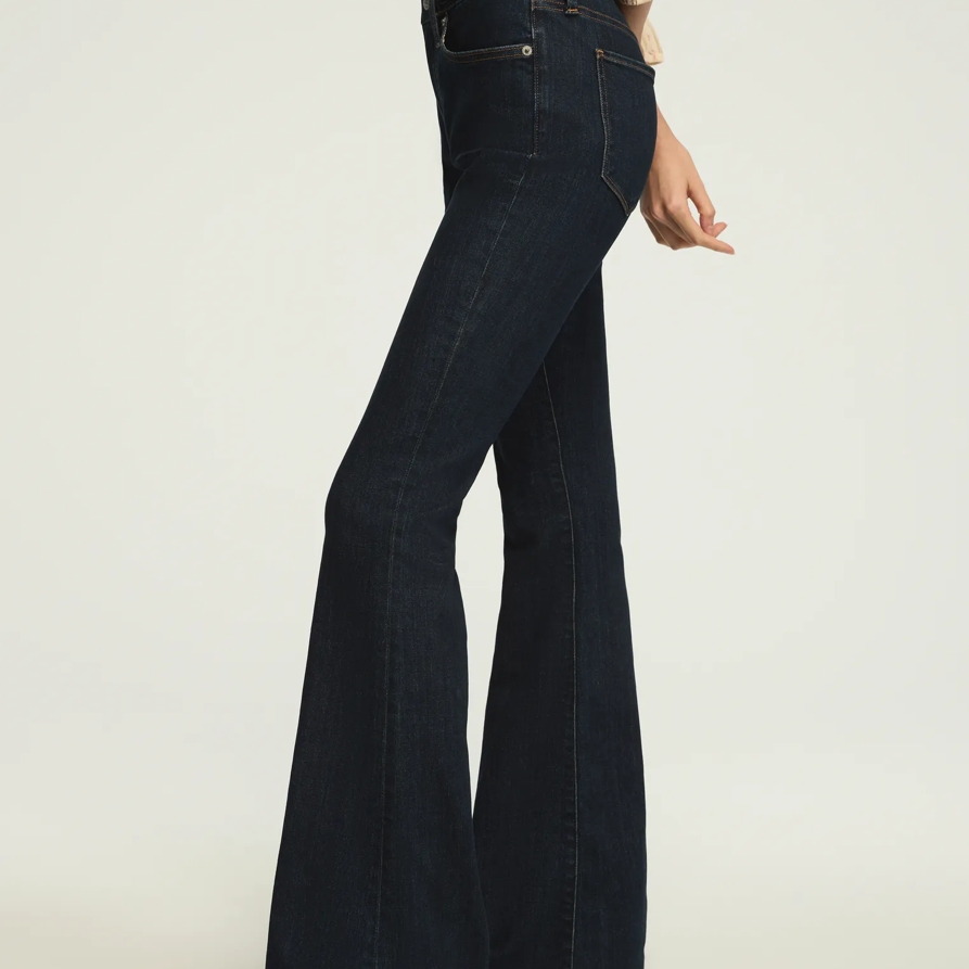 Lucky Brand High Rise Braided Stevie Flare - Women's Pants Denim Flare Flared Jeans in Dixie Darling Wash, Size 31 x 32
