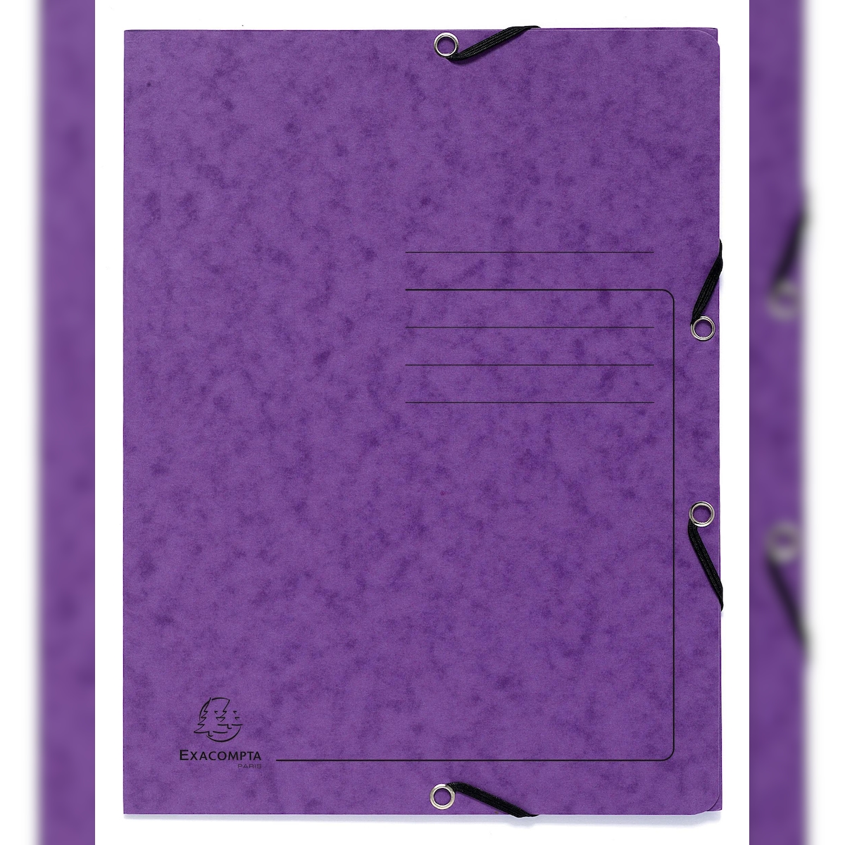 Exacompta 55408E 25x Sammelmappe mit Gummizug und 3 Klappen aus Colorspan-Karton 355g/m2 - A4 - Violett Image