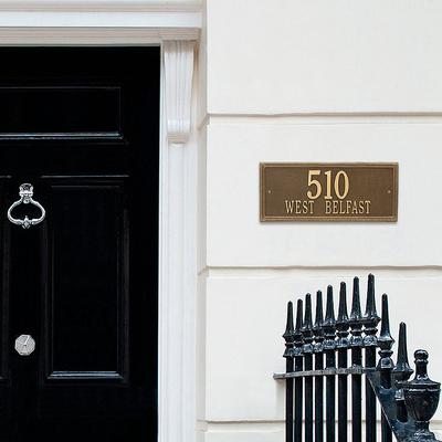 Double-Line Estate Plaque - Wall, Bronze with Gold Letters - Frontgate