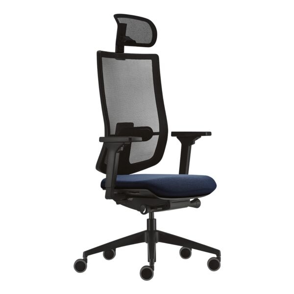 Sedus Bürostuhl »se:do pro light 2« mit Armlehnen und Kopfstütze blau, 49 cm