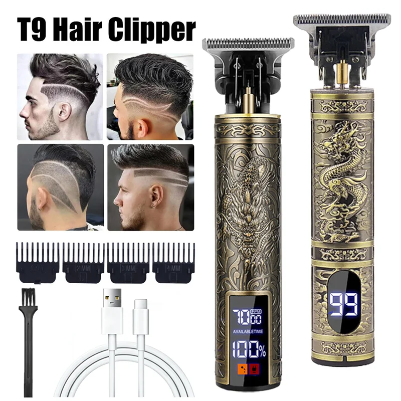 2026 Professionelles T9 Edelstahl T-Blade Haarschneidemaschinen-Set USB Original Haarschneidegerät Präzisions-Elektrorasierer Trimmer Image