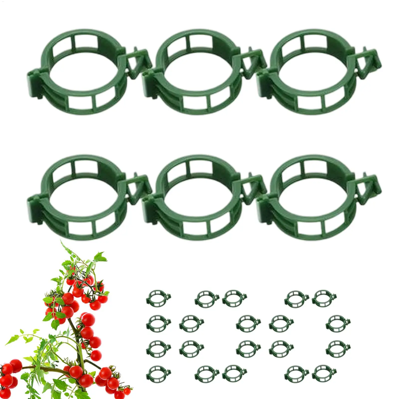 Tomatenpflanzen-Clips, 100 Stück, Klemmen, Halter, Stützen, sichere Pflanzenclips für Ranken, für Garten, Außenbereich, Innenbereich, Gartenarbeit, Balkon Image