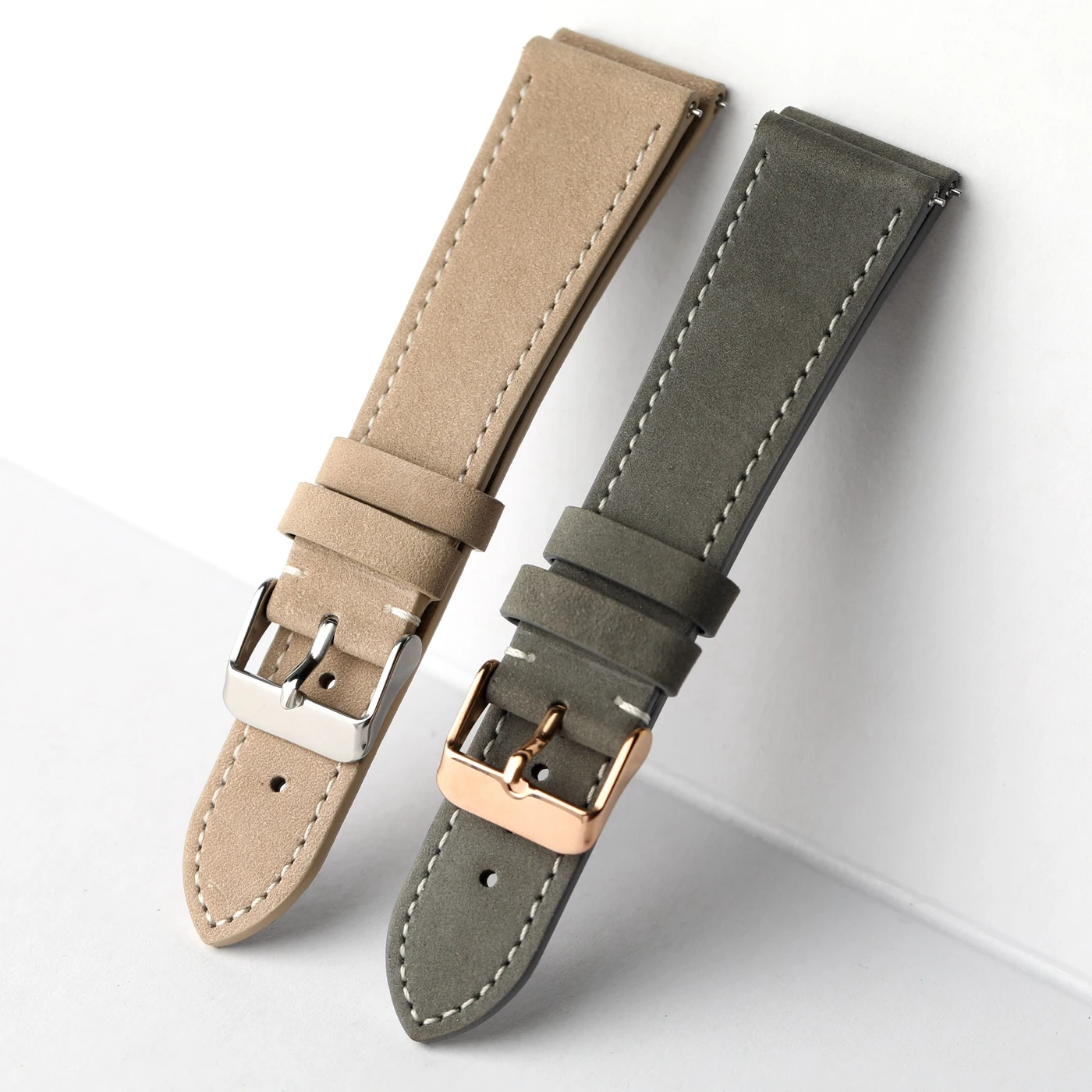 Handgefertigtes, mattiertes Lederarmband, 18, 19, 20, 22 mm, Schnellverschluss-Armband aus weichem Rindsleder im Vintage-Stil, Herren-Uhrenarmband in S/M-Größe