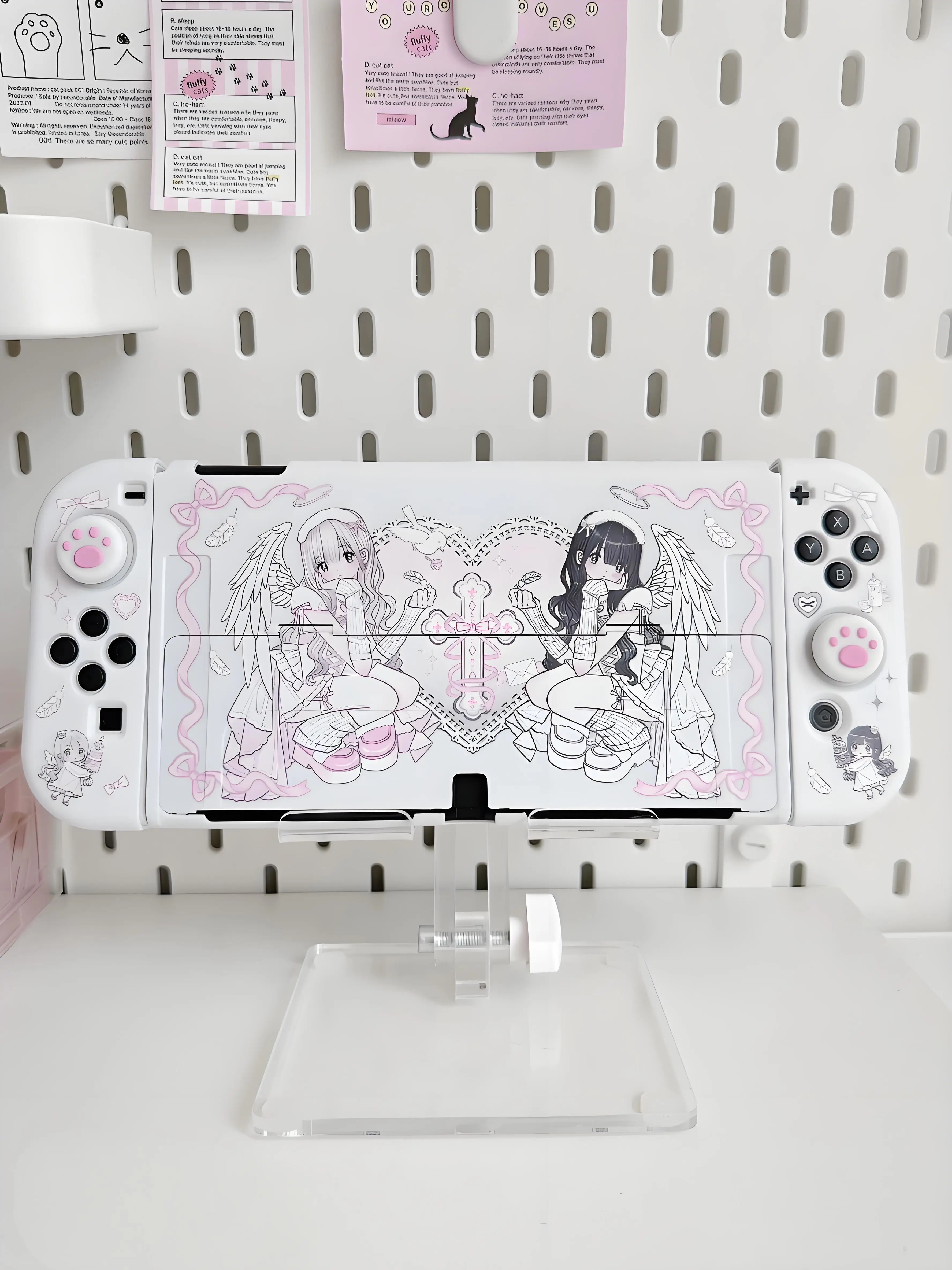 Nintendo Switch Case OLED Protection Kawaii Angel Girl Cover Dockable Protective Shell For Nintendo Switch Controller Joy-Con