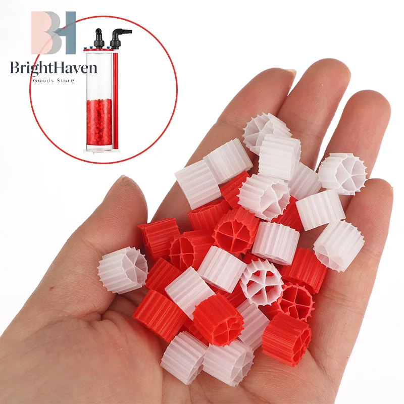 Wihte Red K1 Filtermedium Biologisches Filtrationsmedium Bio-Bälle Wasseraufbereitung für Fischbecken Aquarium Teichwasserfiltration B.H Image