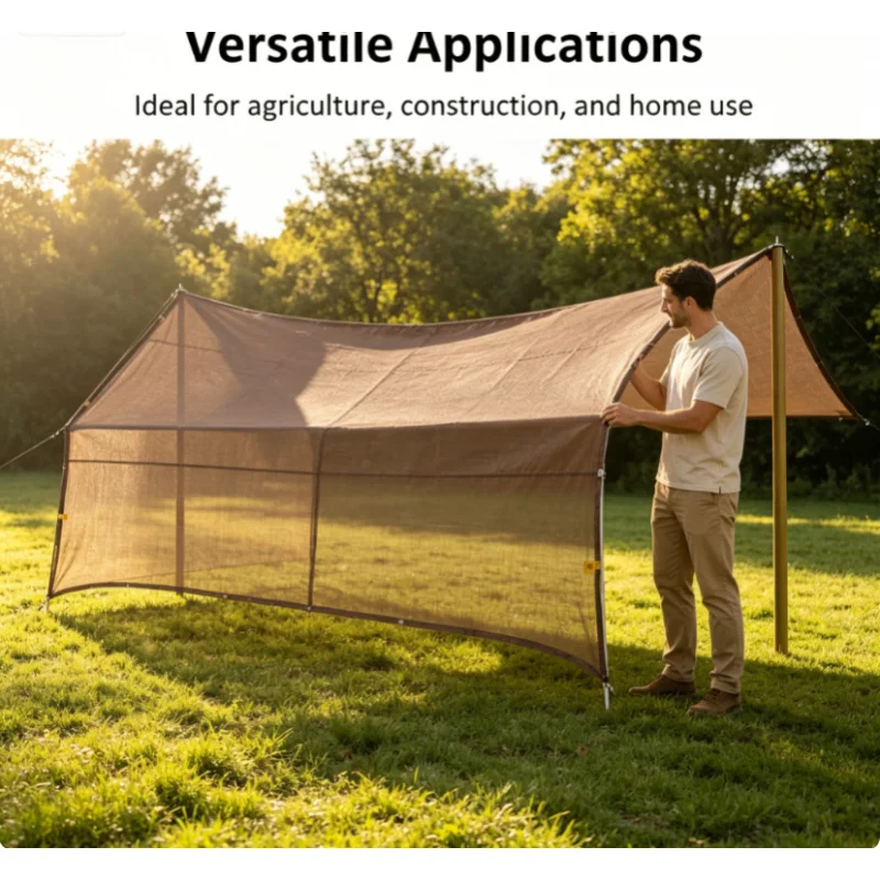 Langlebiges braunes UV-Schutz-Sonnenschutznetz für den Außenbereich, für Reisen, Picknicks, Pools, verschiedene Größen, 1 Stück, 3 m x 4 m