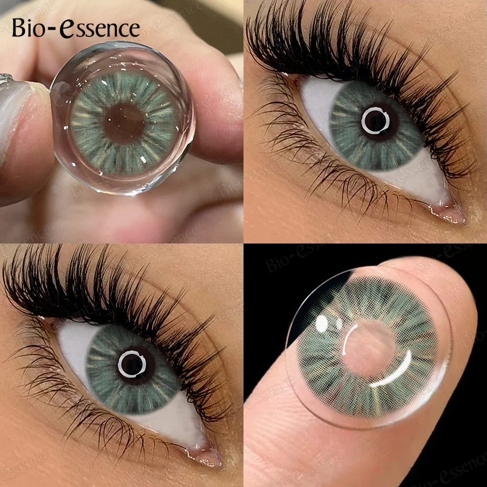Bio-essence Cleopatra Farbige Kontaktlinsen für Augen, grüne Linsen, Beauty-Pupillen, kosmetische grüne Pupillen, graue Kontaktlinsen, blau Image