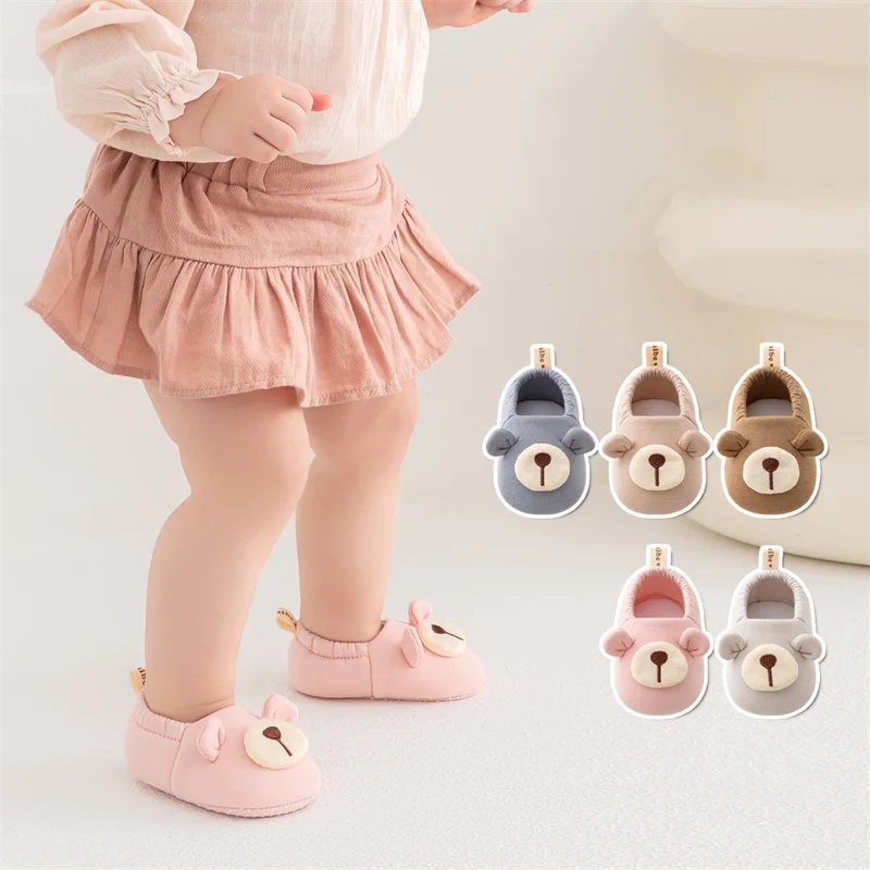 Neugeborenen-Babyschuhe für Mädchen und Jungen, Herbst/Frühling, süße Cartoon-Schuhe für Kleinkinder, weiche Sohle, rutschfeste Schuhe, Kinder-Bodensocken-Schuhe