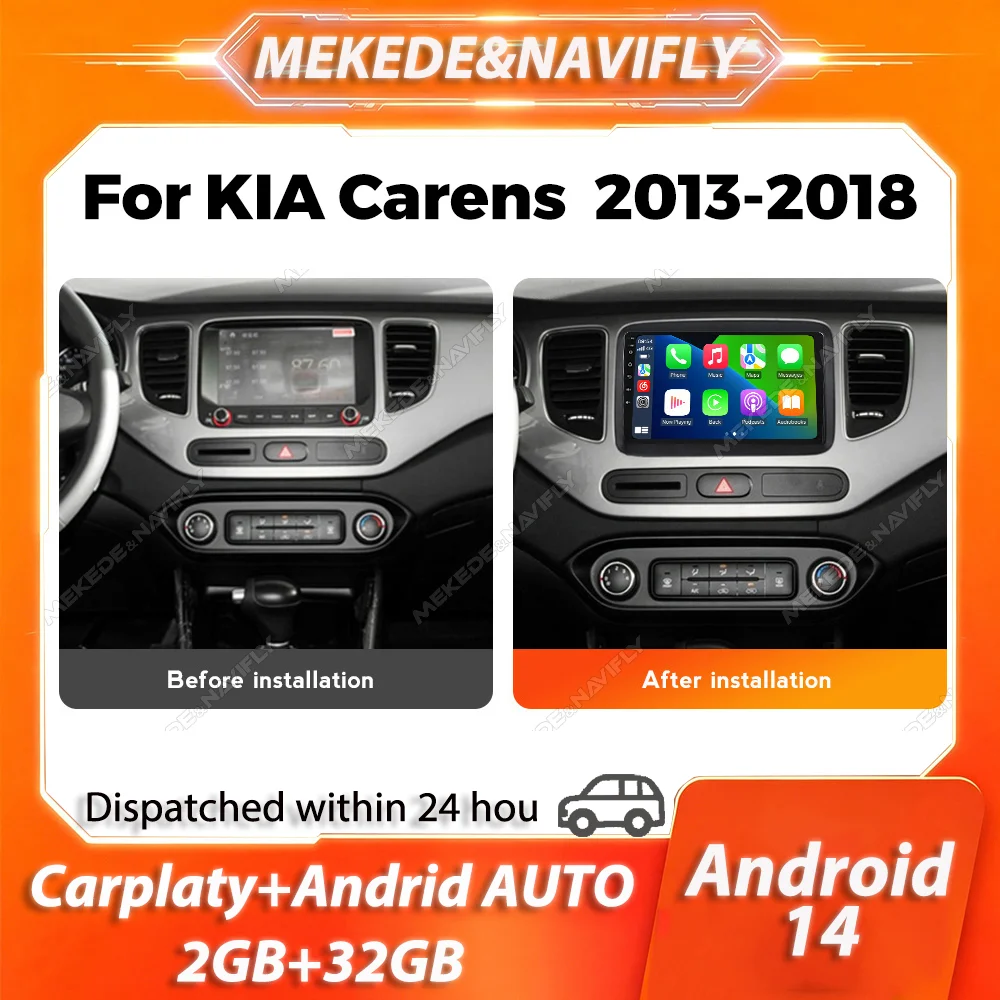 MEKEDE 2 Din Carplay Für KIA Carens 2013-2018 IPS Bildschirm Autoradio GPS Navigation Autoradio Stereo Intelligentes Auto-Audiosystem Image