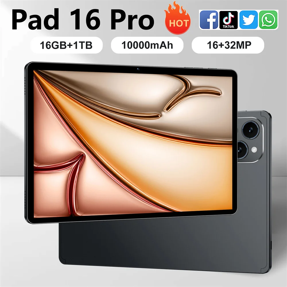 NEUES Pad 16 Pro Android 10000mAh 22GB+2TB Tablet Original Globale Version 10.1HD Tab 5G Dual SIM WIFI Für Kinder Tablet-PC Laptop Image