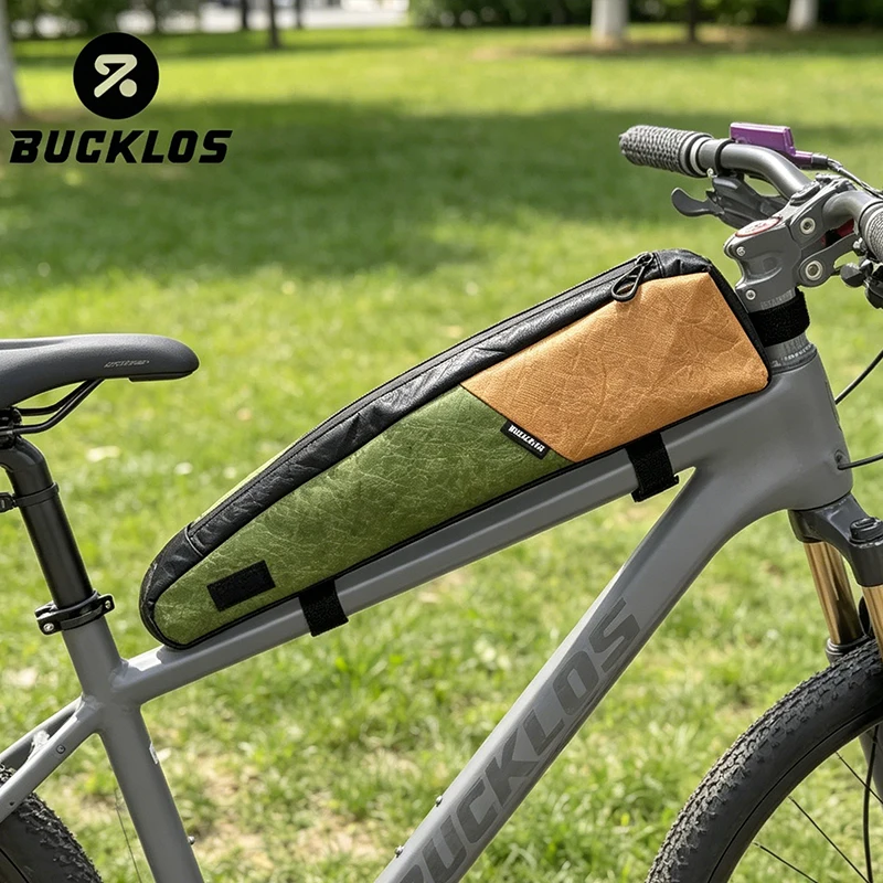 BUCKLOS Wasserdichte Fahrradrahmentasche Großvolumige Oberrohr-Fahrradtasche Extra Lange MTB Rennrad-Tasche Outdoor-Aufbewahrungstasche Image