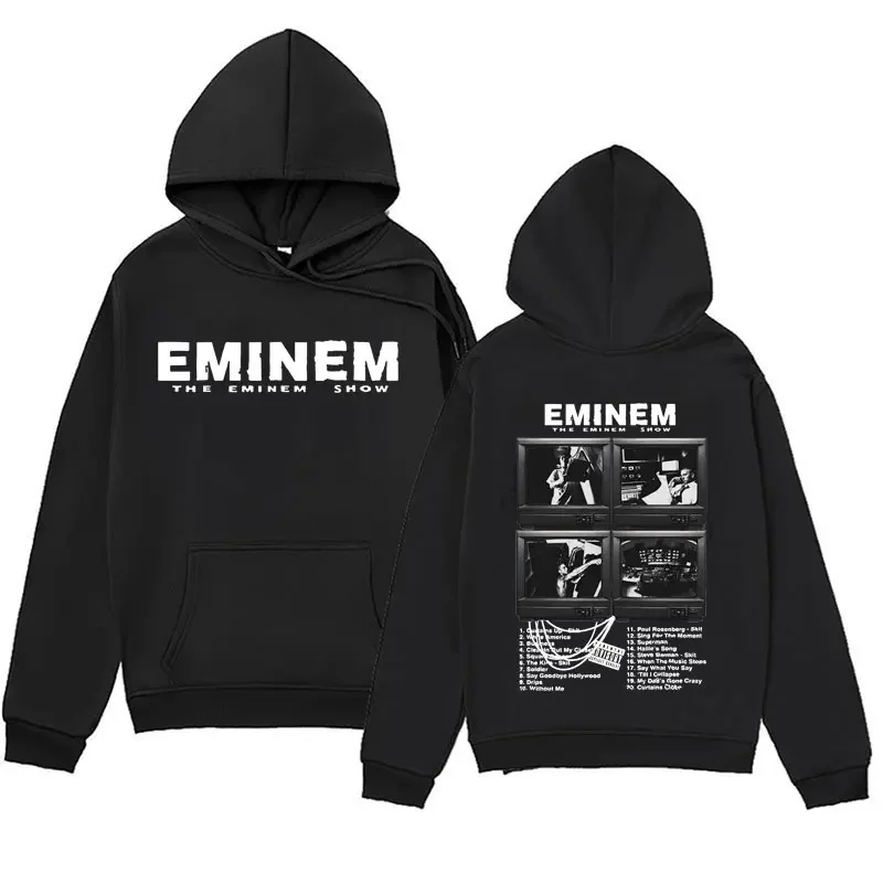 Kapuzenpullover für Herren und Damen, große Streetwear-Kleidung mit Rapper-Eminem-Prints, Musikalben, Welttournee-Geschenke, Hip-Hop-Stil.