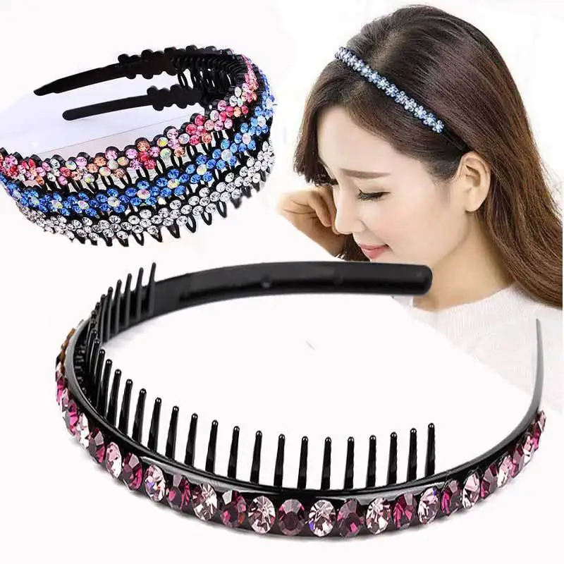 Neue Mode Heißer Verkauf Exquisite Luxuriöse Strass Kristall Stirnband Haarband für Frauen Mädchen Haar Zubehör Kopfbedeckungen Image