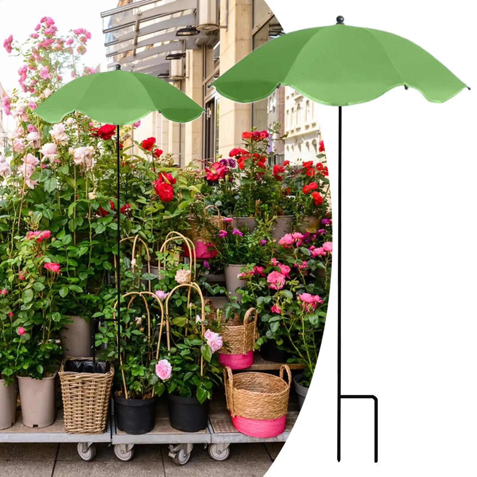 Pflanzenschattenschirm mit Stab, wetterfestes Sonnenschutztuch für Pflanzen im Freien, Blumen, Topfpflanzen, Sonnenschutz, Gartenbedarf Image