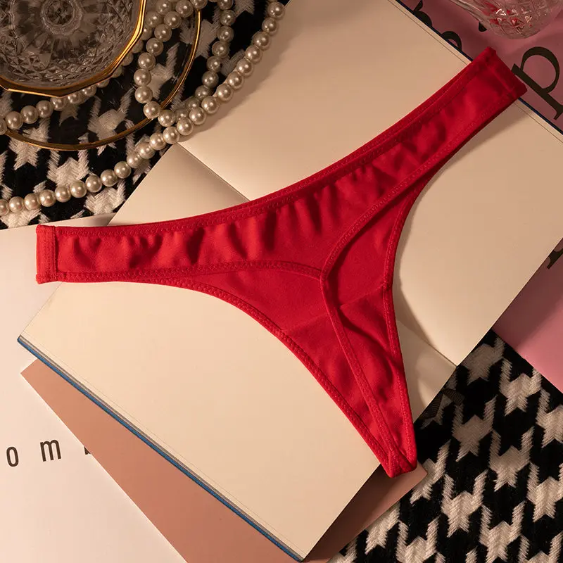 Damen Höschen T-Back Sexy Slips Baumwolle G-String Tanga Unterwäsche Niedriger Bund Nahtlos Damen-Lingerie Größe S-XL Image