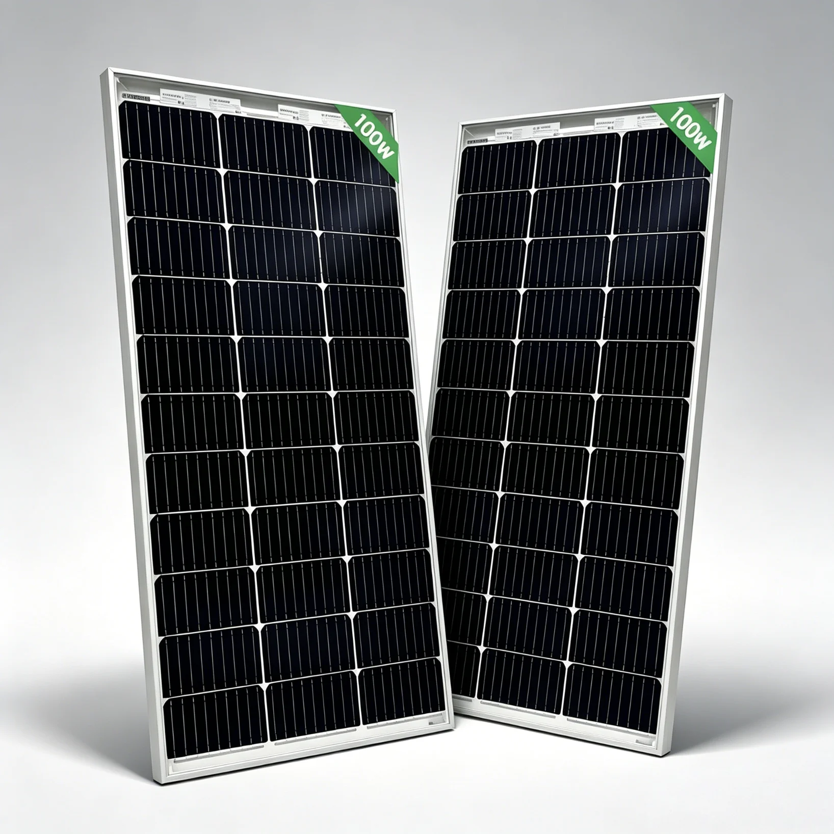 200 W (2 Stück 100 W), bifaziales Glas-Solarpanel, hocheffiziente tragbare PV-Panels 18 V, wasserdicht, langlebig für Batterien, Balkon, Dach, Wohnmobil, Boot Image