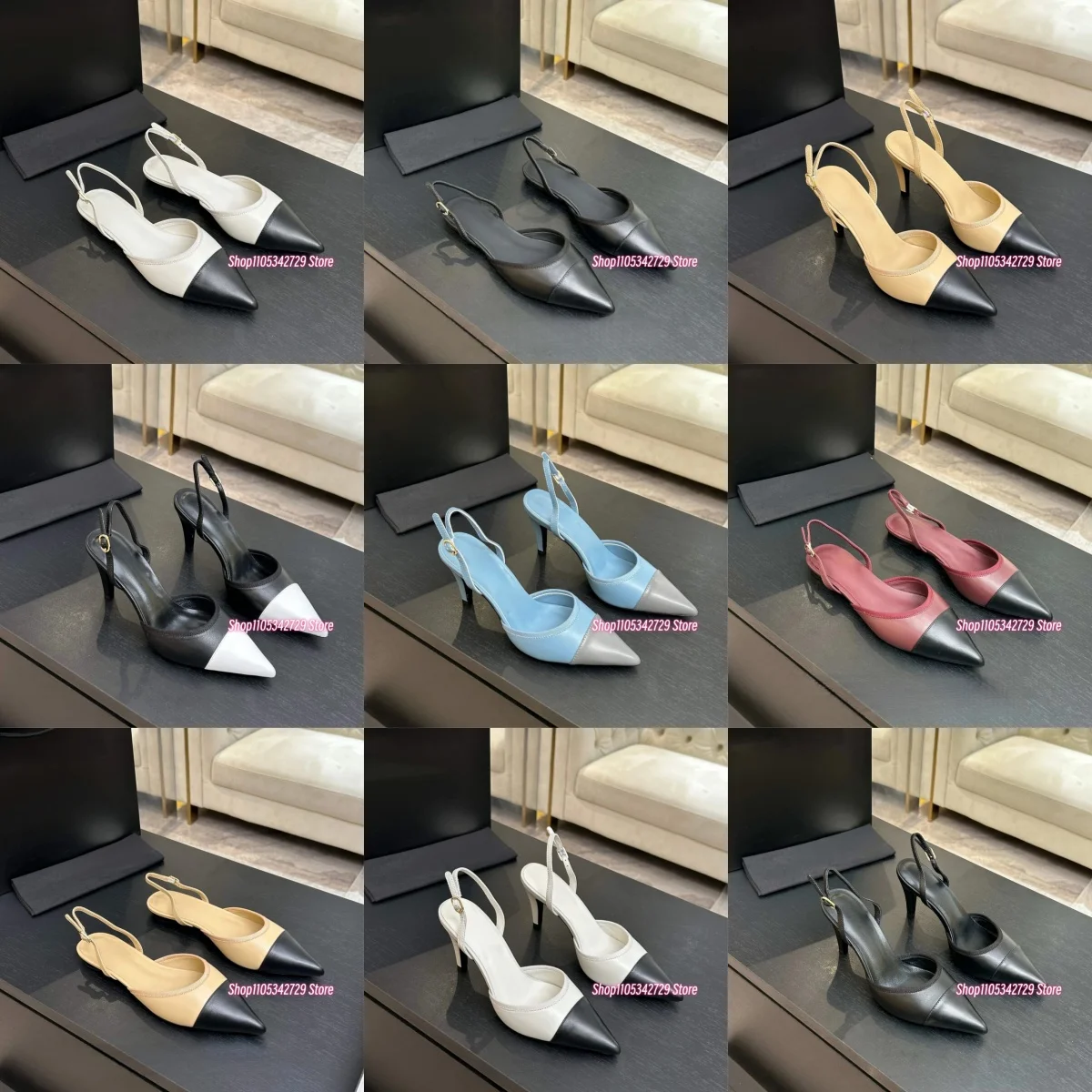 Frühjahr 2026 Neuer Stil Spitze flache Lederschuhe mit 9 cm Absatz für Damen, elegante offene Pumps Größe 35-41