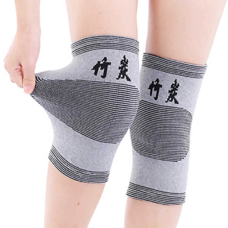 Kniepolster aus Bambusfaser für Wärme und Gelenkunterstützung, atmungsaktive, elastische Knieschoner für Männer und Frauen, für Sport, Laufen, Radfahren, Arthritis Image