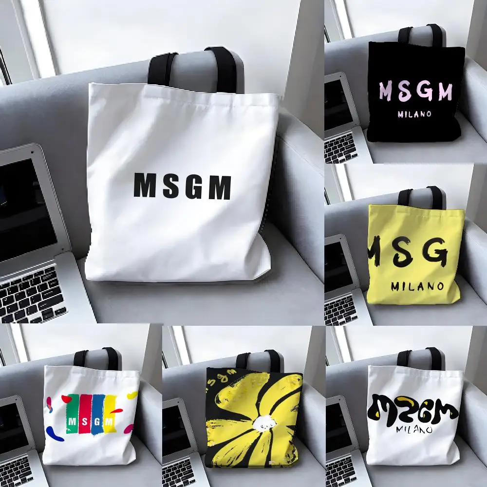 Modemarke M-Msgm Aufbewahrungstaschen, große Canvas-Tasche für Studentinnen, Tragetasche für Mütter Image