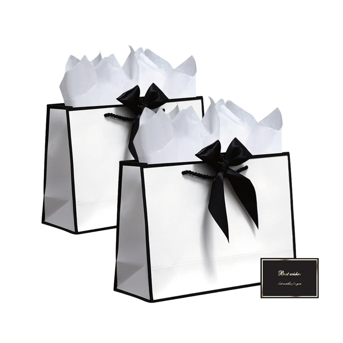 Große, elegante weiße Geschenktüte, tragbare Einkaufstasche, geeignet für Mädchen, Frauen, Geburtstage, Valentinstag, Erntedankfest, Weihnachten.