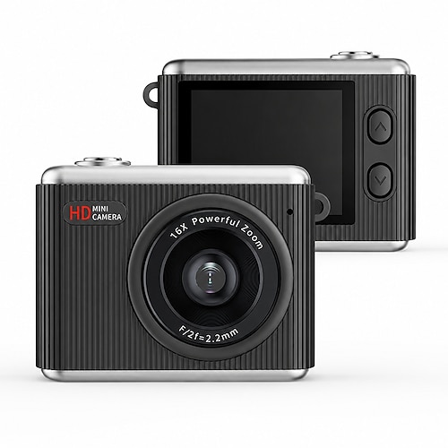 64-Megapixel-Mini-Digitalkamera für Kinder Tragbare Kamera für Teenager mit 16-fachem Zoom, 1,4-Zoll-HD-Bildschirm, inklusive Filtern, Serienbildauslöser und Halskette. Schlüsselanhänger,