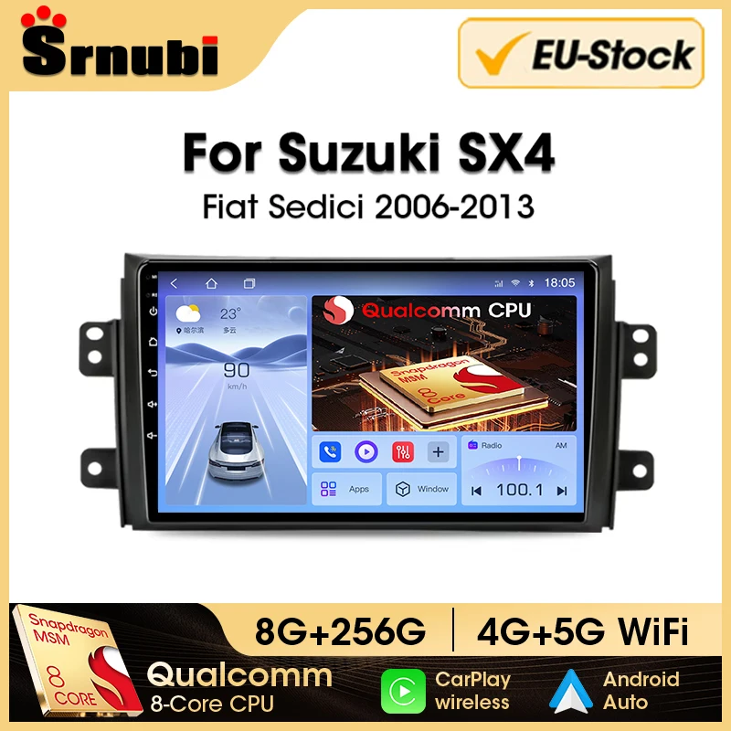 Srnubi 2Din Android Qualcomm 8 Core Auto Radio Für Suzuki SX4 2006-2013 Multimedia Video Player WIFI GPS navigation Carplay DVD Image