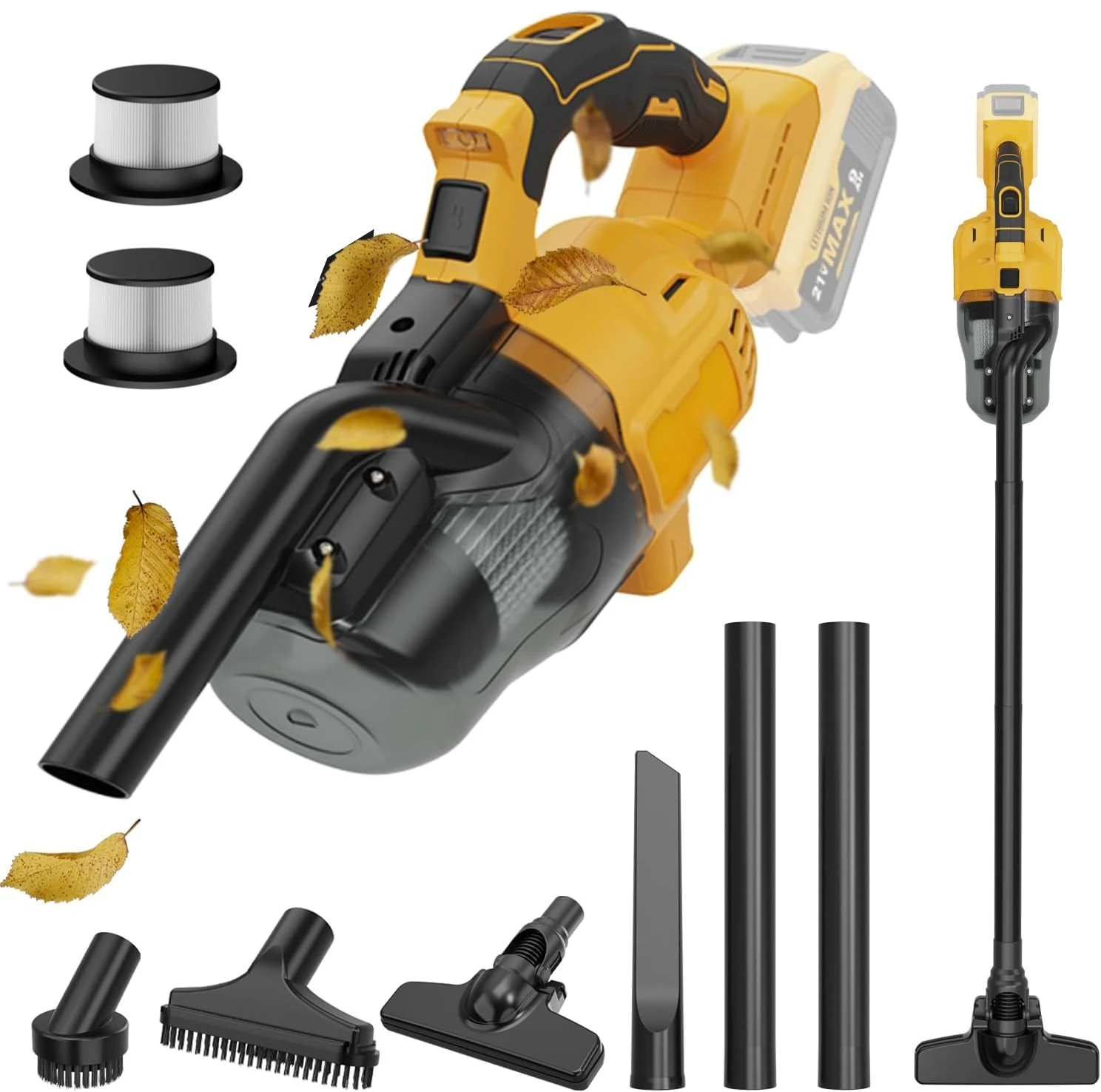 Handstaubsauger mit 2 Filtern, elektrischer Akku-Staubsauger für Zuhause, Auto, Tierhaare, sauber, für DeWalt 20 V Akku Image