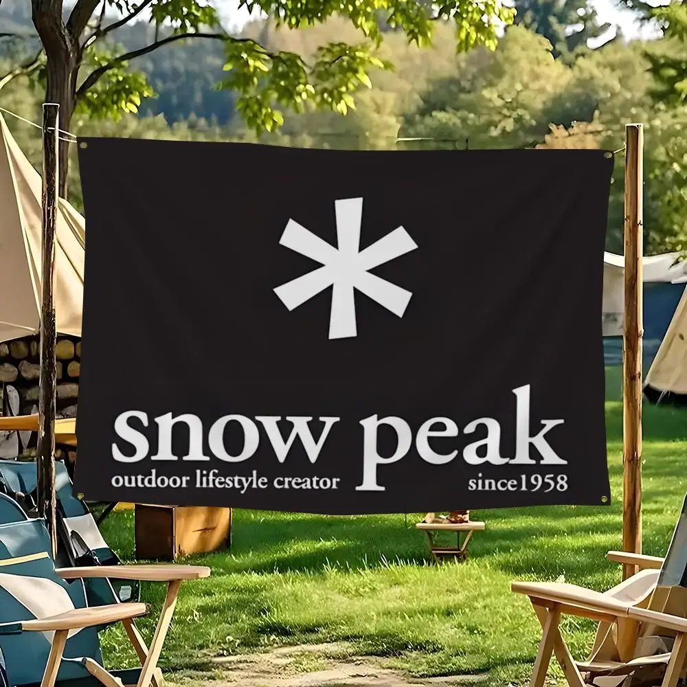 S-Snow Peak Flags Flaggen für Zimmer, Schlafzimmer, Zuhause, Outdoor, Wandbehang, Konzertdruck, Kunstbanner Image