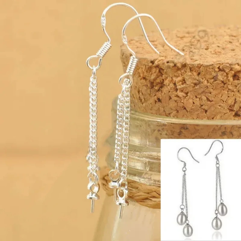 24 stunden Handle100PCS Lot 925 Sterling Silber Schmuck Erkenntnisse Doppel ROLO Kette 925 Sterling Silber Ohrring Haken Earwire Image