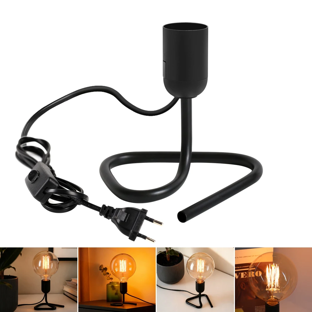 Vintage Tischlampe E27 EU Stecker Schalter Schreibtischlampe Holz Nachtleuchte Retro für Schlafzimmer Dekorationen Nachttischlampe Raumdekoration