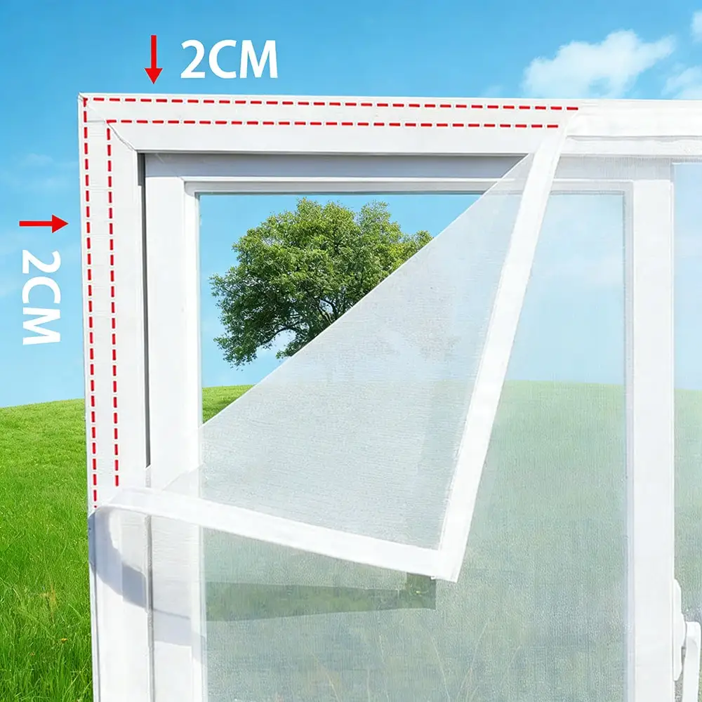 Sommer-Mückenschutz-Fenstergitter, Bohrfreies Weißes Haushalts-Insektenschutzgitter, in Verschiedenen Größen Erhältlich