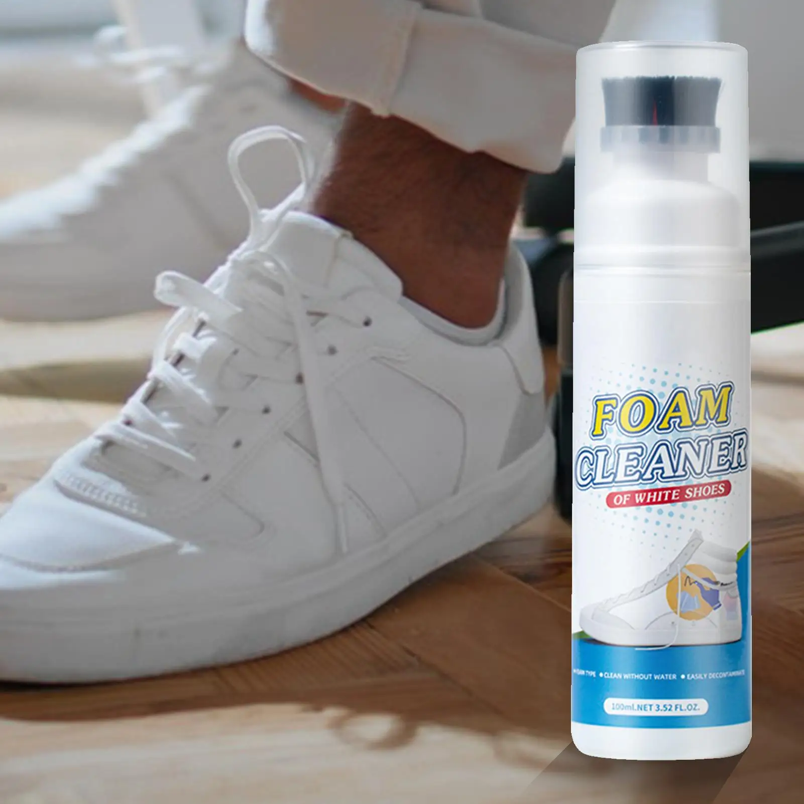 100ML Tragbare Weiße Schuh Schaum Reiniger Schuh Reiniger Mit Pinsel Shell Schuhe Sneaker Reinigung Zubehör Schuhe Reinigungsmittel