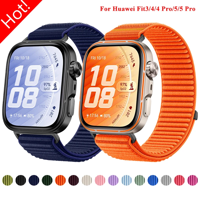 Sport-Nylonarmband für Huawei Watch Fit 5 5Pro Smartwatch Gewebtes Schlaufenarmband für Huawei Watch Fit3/4/4Pro Ersatzarmband Image