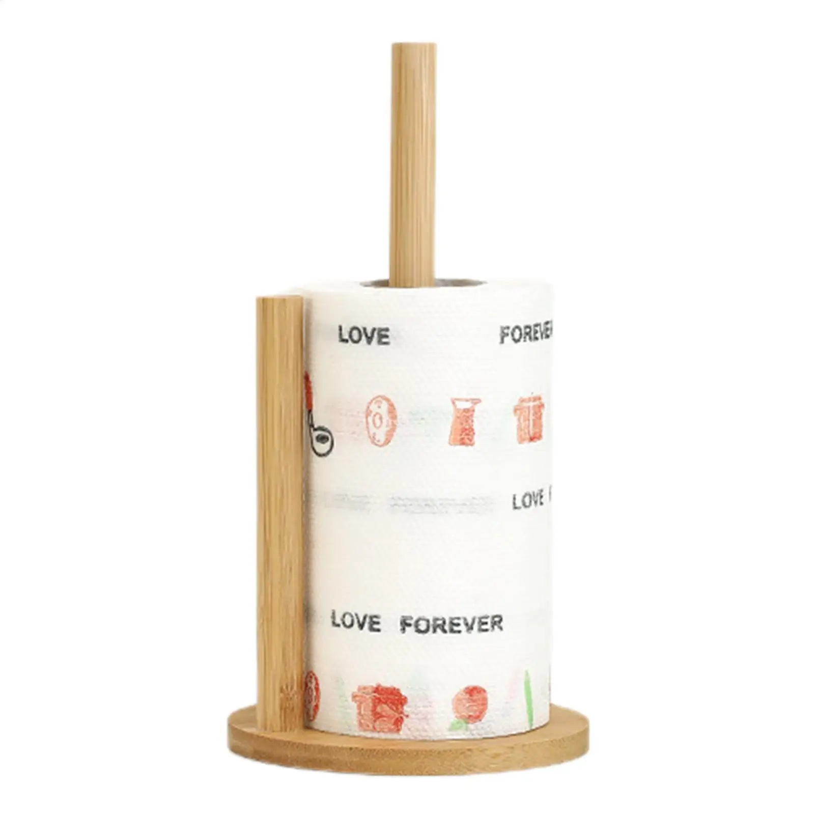 Holz-Papierhandtuchhalter, langlebig, rutschfest, vertikaler Taschentuchhalter, stabiler Haken, einfach zu installieren, für Küchen, Wohnzimmer, Restaurants Image
