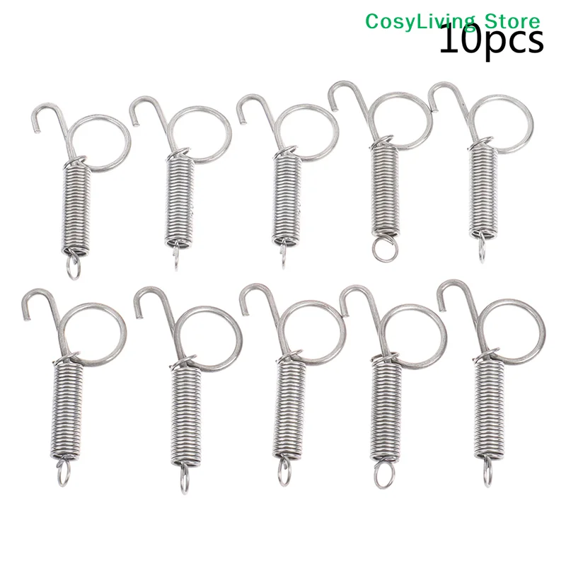 10Pcs Mehrzweck Frühling Schloss Tier Haustier Käfig Riegel Schloss Frühling Kaninchen Käfig Tür Zugfeder Mit Haken Image