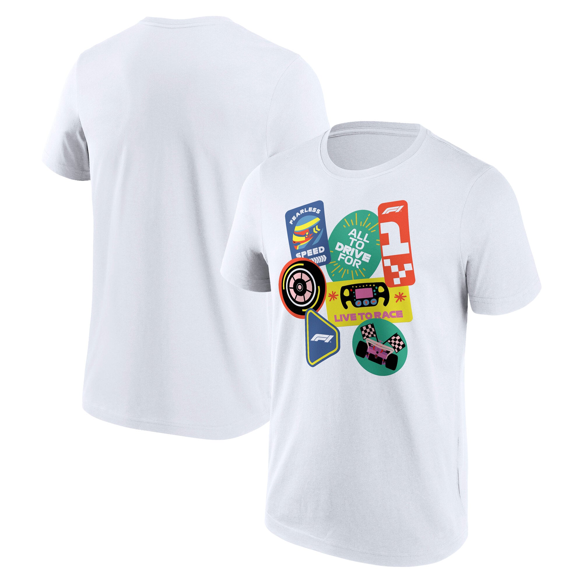 T-shirt graphique Formule 1 - Blanc - Homme - Homme Taille: XS