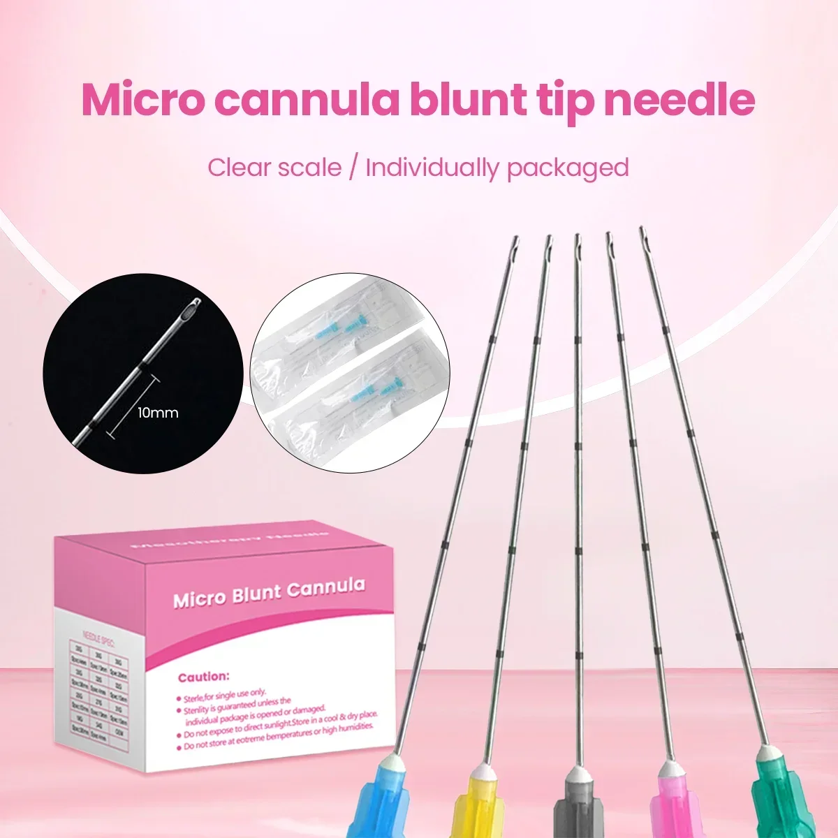 Hochwertige Mikrokanülen 18G 20G 21G 22G 23G 25G 27G 30G 38mm 50mm 70mm Sterile Stumpfe Kanülenspitzen für Schönheitsgeräte Image