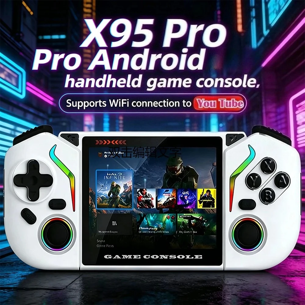 Console de jeu portable X95 Pro, console de jeu vidéo rétro Android 6.0 de 3,5 pouces, émulateur de console de jeu vidéo portable WiFi