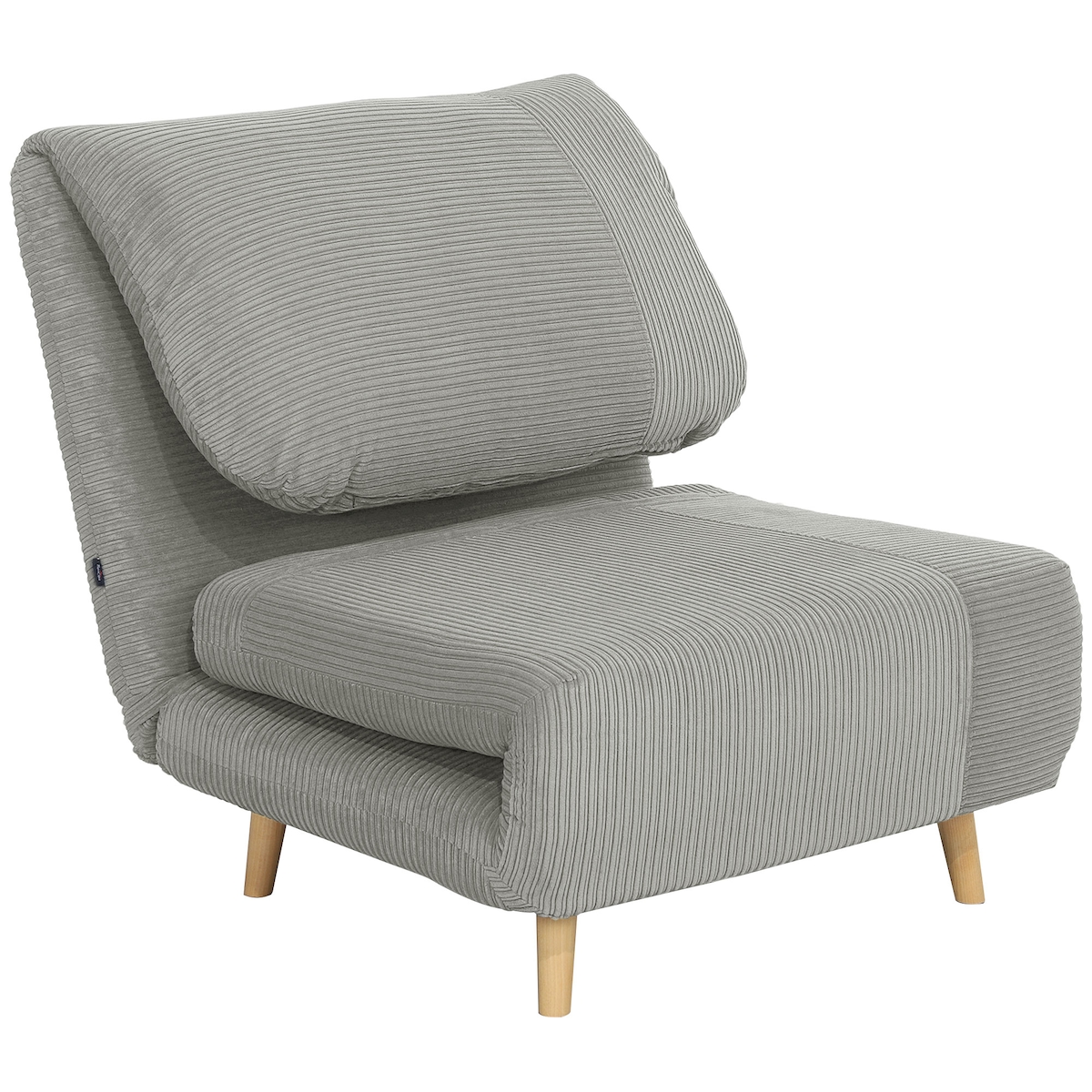 OKWISH Schlafsessel aus Polyester in Grau, 2-in-1 mit 3-stufig verstellbarer Rückenlehne, 82 x 89 x 83 cm Image