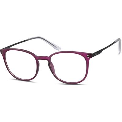 Zenni Women's Round Glasses Purple Plastic Full Rim Frame