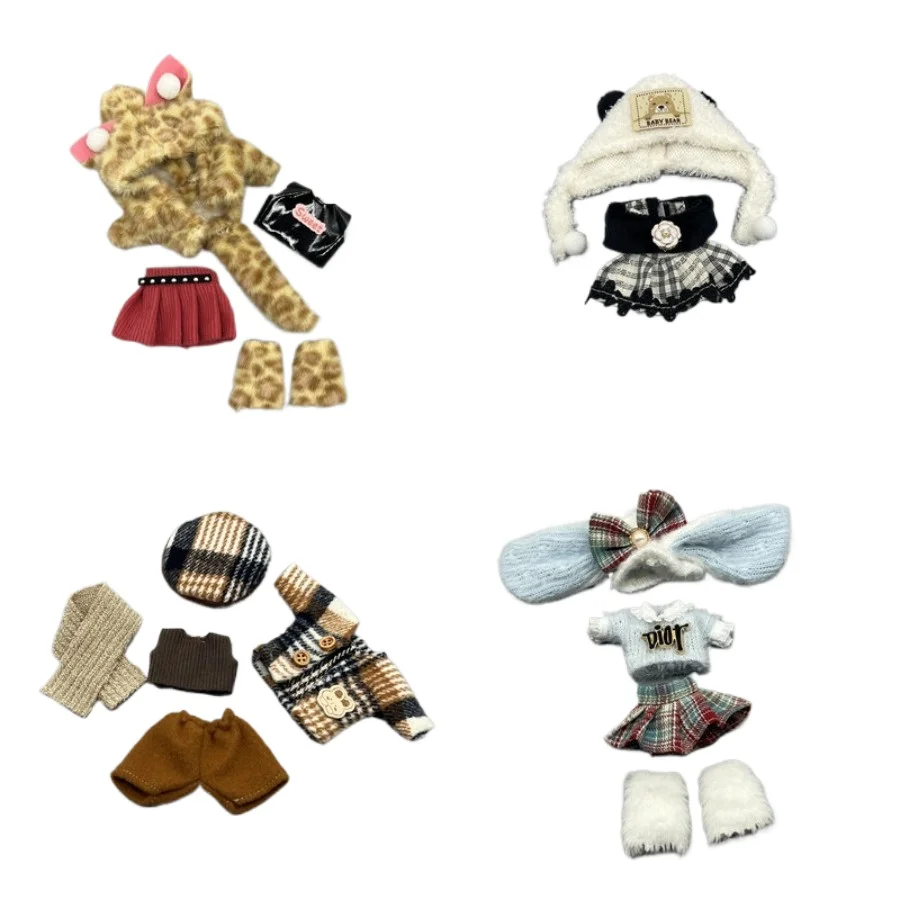 Puppenkleidung, geeignet für 1/8, 1/12 OB11, 15-17 cm große BJD-Puppen mit dünnem Körper, DIY-Anziehspielzeug-Zubehör (keine Puppe und Schuhe, nur Kleidung)
