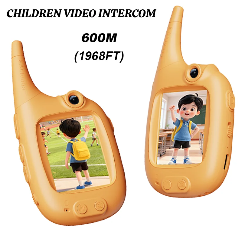 Video-Walkie-Talkies für Kinder, 2er-Pack, Video-Chat, 2,0 Zoll, Sprachwechsler, Walkie-Talkies für drinnen und draußen, Geschenke für Jungen und Mädchen Image