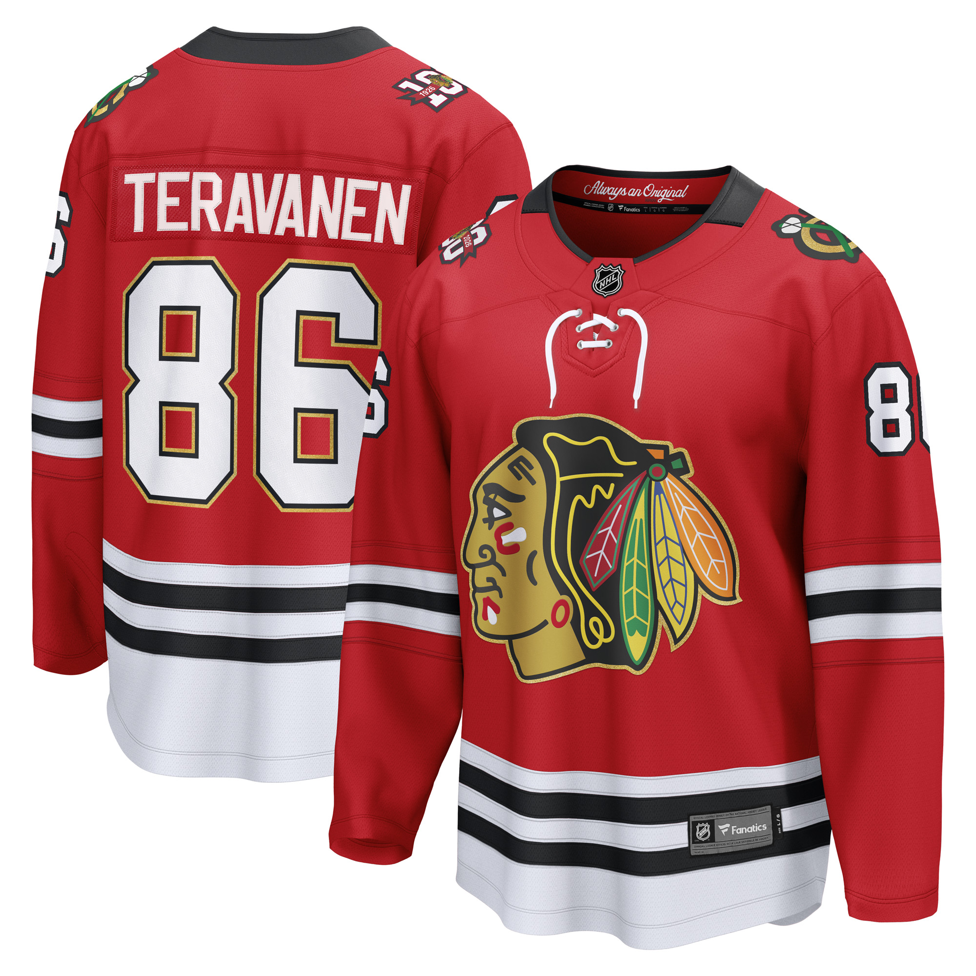 "Chicago Blackhawks Fanatics Breakaway Hundertjahrfeier Heimtrikot - Rot - Teuvo Teravainen - Herren" Image