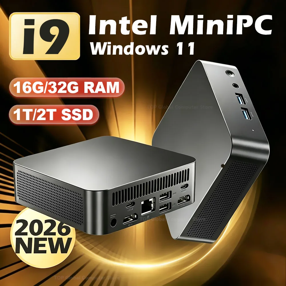 Mini PC Windows 11 Pro Intel Core i9 10980HK/N150 16GB 32GB RAM 1TB 2TB SSD PC Computer Dual WIFI6 BT5.2 Mini Gaming Pc Desktop
