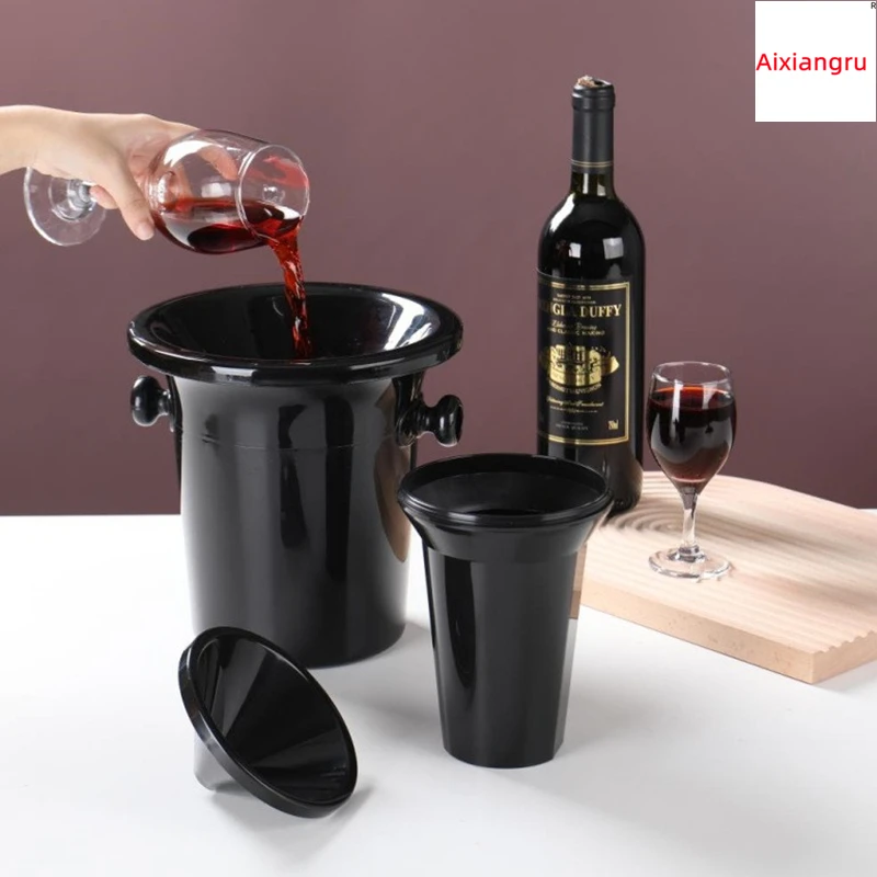 Aixiangru Pot à rince-bouches pour vin et champagne, Pot à rince-bouches pour dégustation de vin 1L, Baril à vin noir 3L/1L