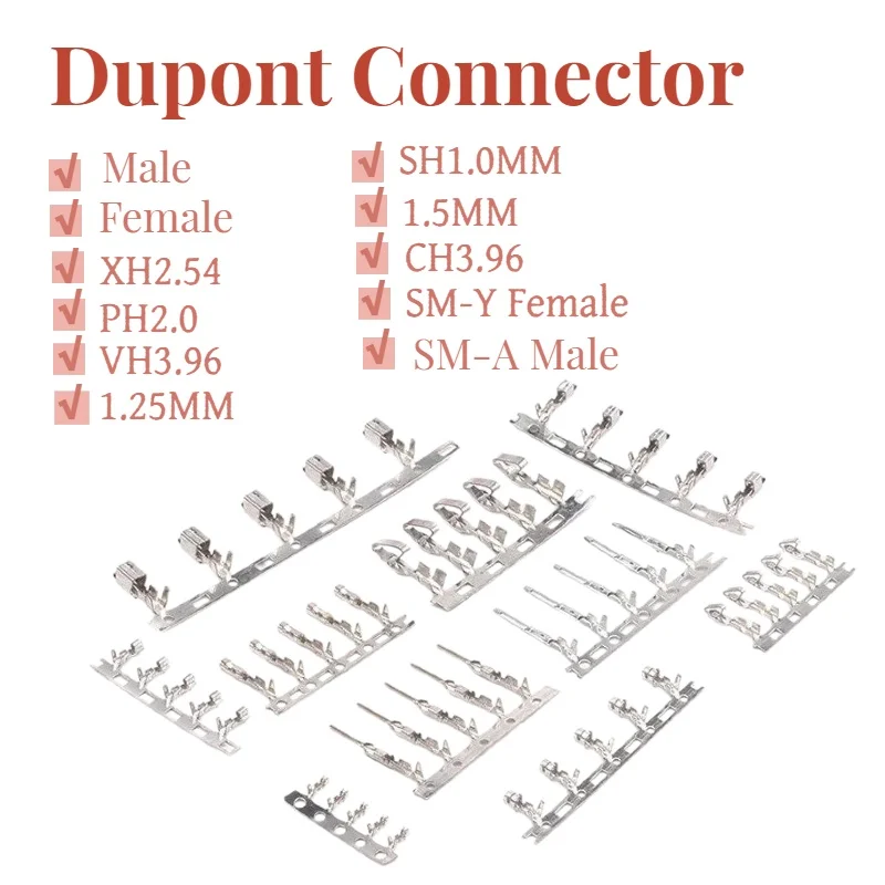 Dupont Stecker- und Buchsenverbinder Crimpanschluss-Set 2,54mm XH2.54 PH2.0 VH3.96 1,25mm SH1.0MM 1,5MM CH3.96 SMY SMA Image