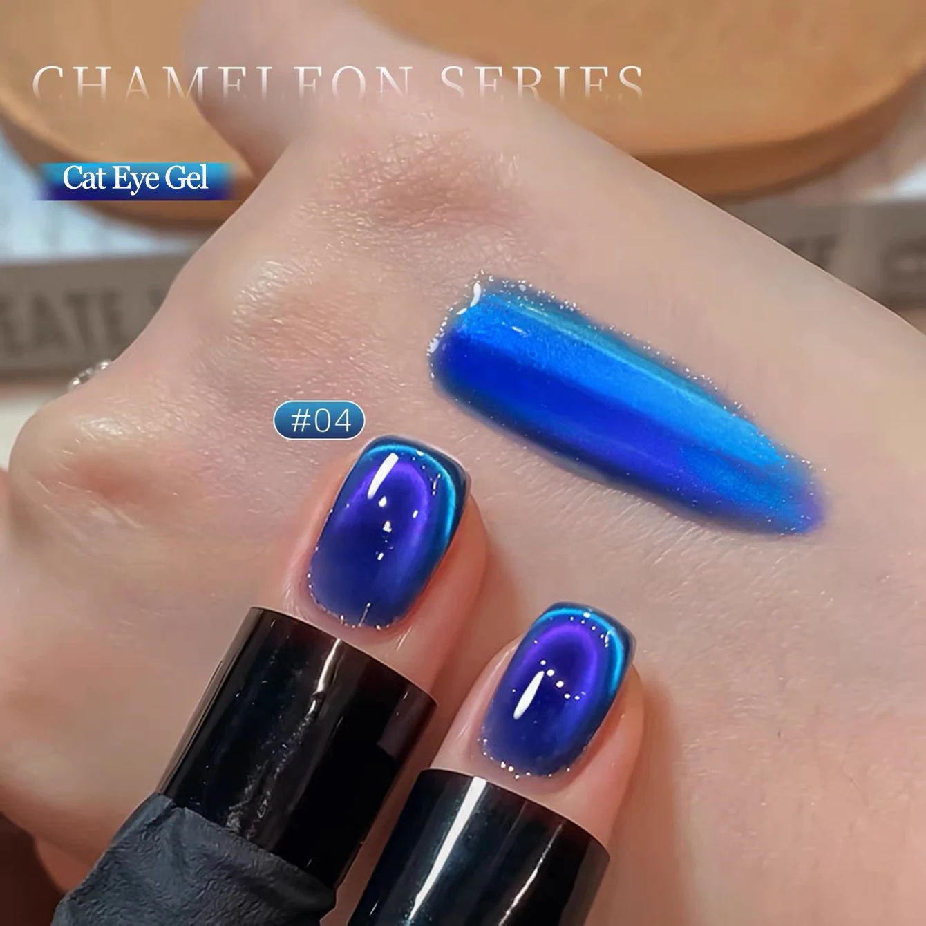 SHAKA 1 Stück Super Aufhellender Blauer Katzenauge-Gel-Nagellack 2026 Neu Blitzendes Doppellicht Hochpigmentiertes Rosa-Grünes Nagelkunst-Design Image